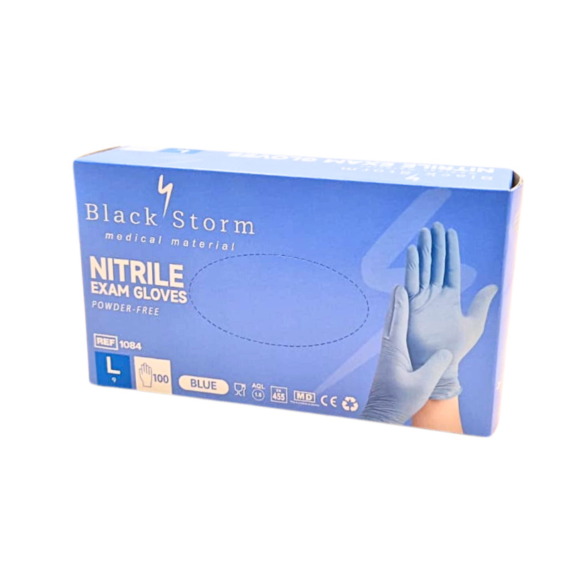 BLACK STORM High Line Nitrilová rukavice  modrá v krabičce 100 ks L