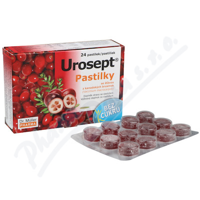 DR. MÜLLER Urosept pastilky bez cukru 24 ks
