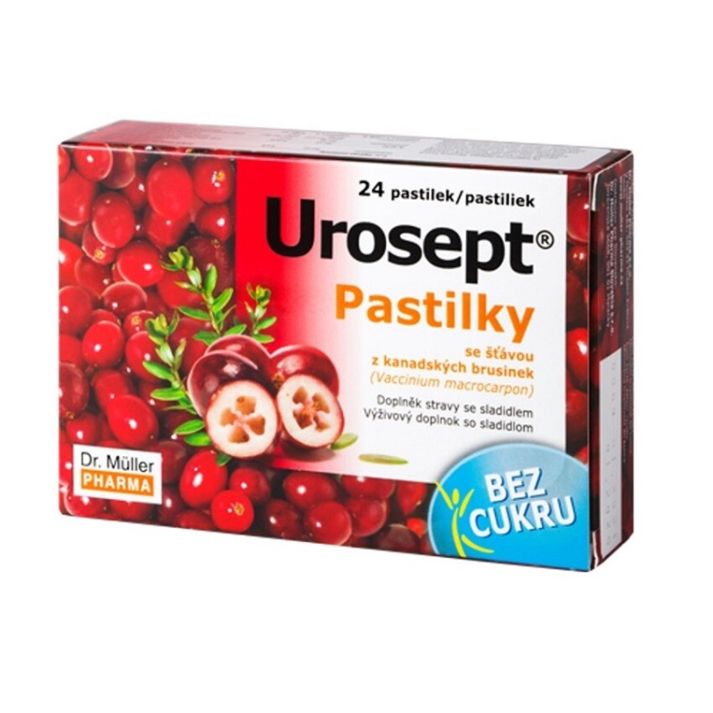 DR. MÜLLER Urosept pastilky bez cukru 24 ks