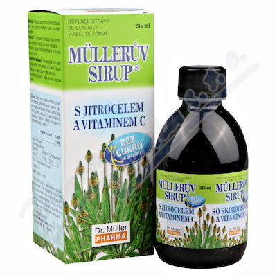 Müllerův sirup s jitrocelem bez cukru 245ml