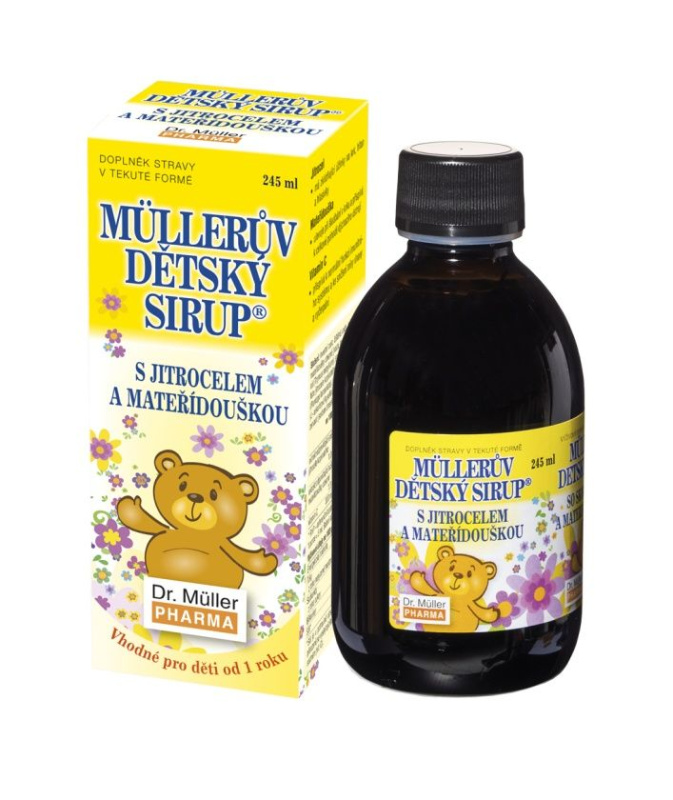 DR. MÜLLER Müllerův dětský sirup s jitrocelem, mateřídouškou a vitamínem C 245 ml