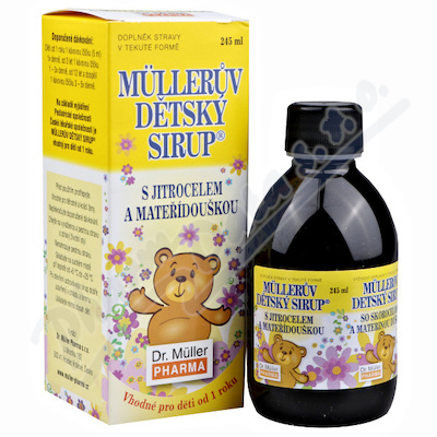 DR. MÜLLER Müllerův dětský sirup s jitrocelem, mateřídouškou a vitamínem C 245 ml