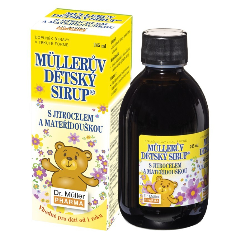 DR. MÜLLER Müllerův dětský sirup s jitrocelem, mateřídouškou a vitamínem C 245 ml