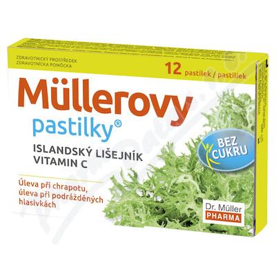 MÜLLEROVY PASTILKY s islandským lišejníkem bez cukru 12 ks