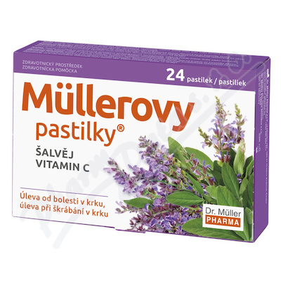 DR. MÜLLER Müllerovy pastilky se šalvějí a vitaminem C 24 ks