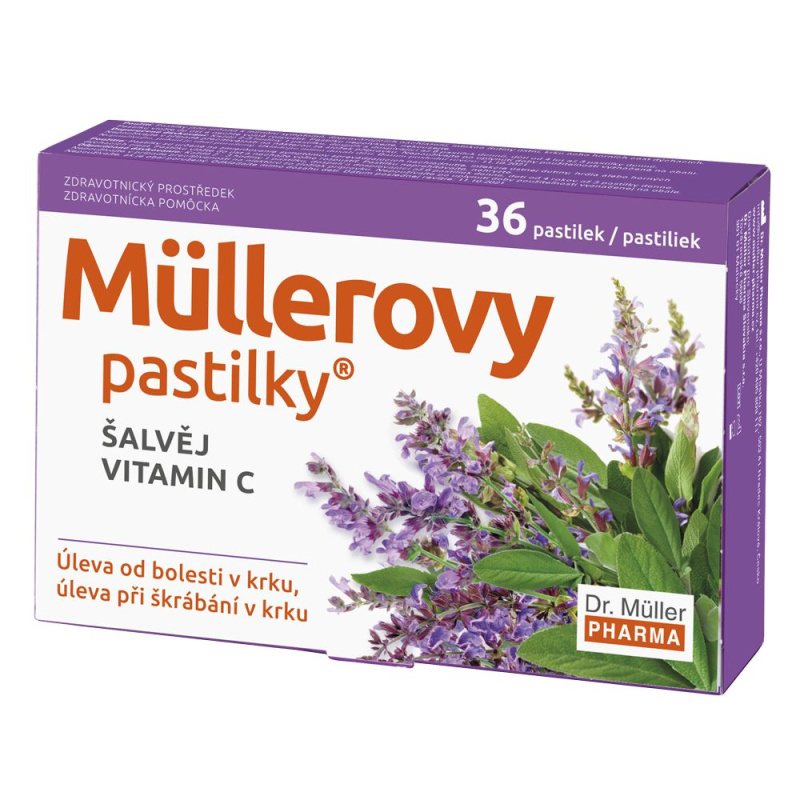 Müllerovy pastilky se šalvějí 36ks