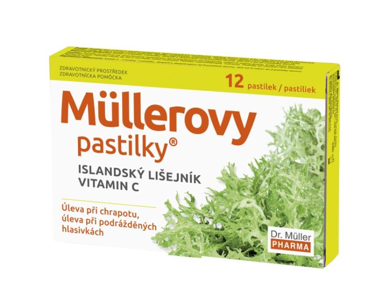 DR. MÜLLER Müllerovy pastilky s islandským lišejníkem a vitaminem C 12 pastilek ZP