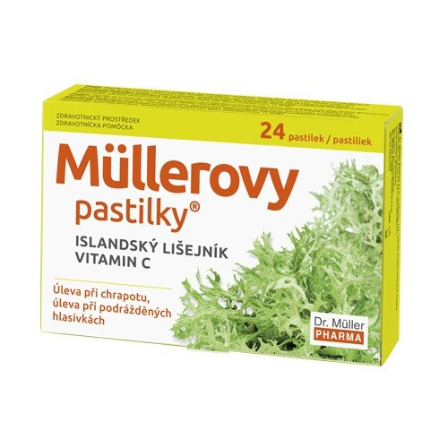DR. MÜLLER Müllerovy pastilky islandský lišejník a vitamín C 24ks ZP
