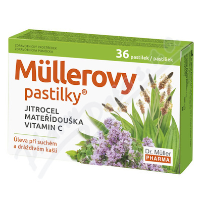 Müllerovy pastilky s jitrocelem a mateříd.36ks