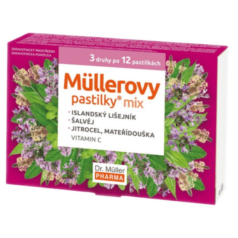 DR. MÜLLER Müllerovy pastilky mix 3 druhy po 12 kusech ZP