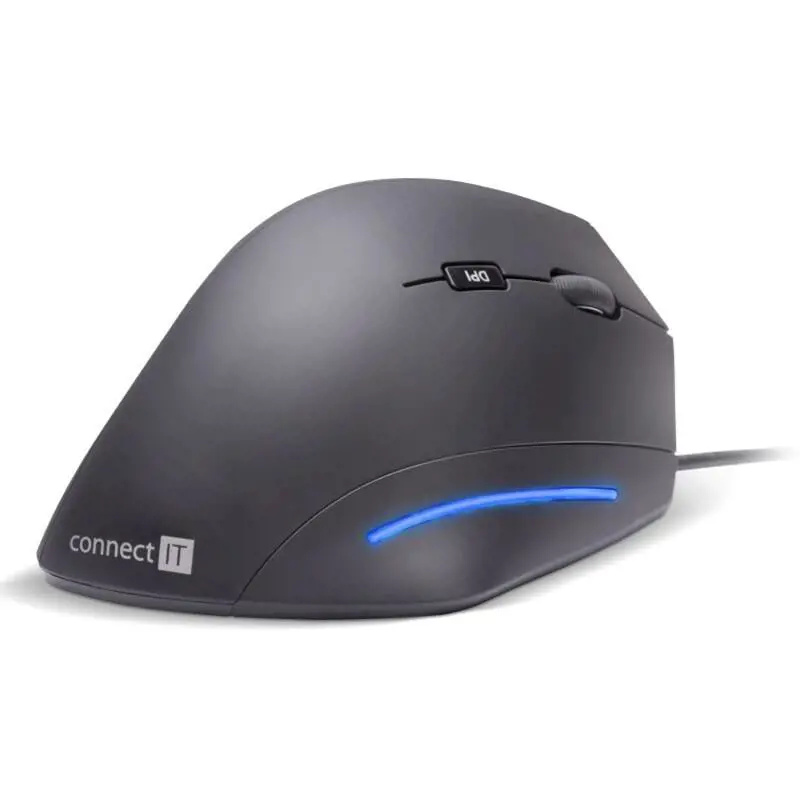 CONNECT IT FOR HEALTH ergonomická vertikální myš, drátová Černá