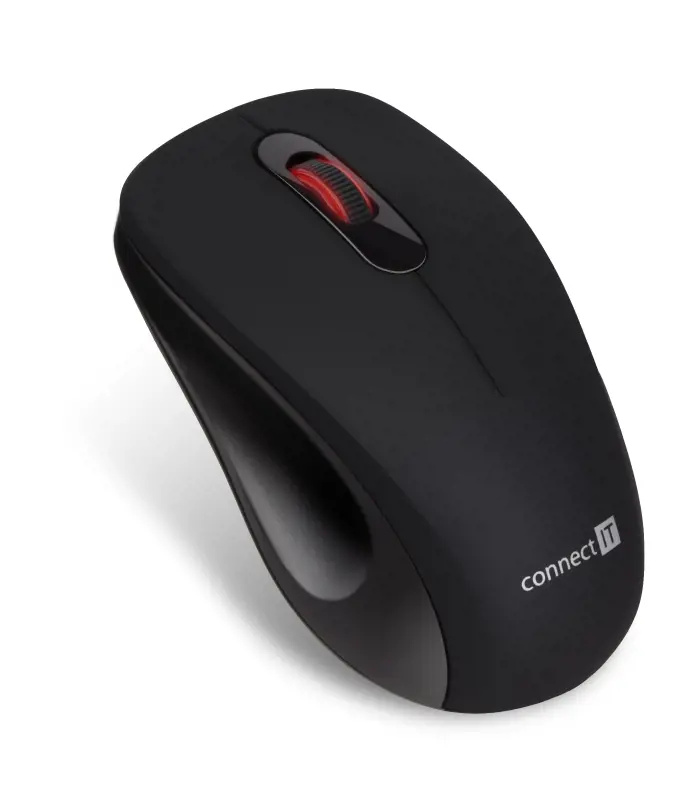 CONNECT IT "MUTE" bezdrátová optická tichá myš, USB, (+ 1x AA baterie zdarma), černá Černá