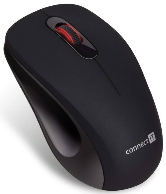 CONNECT IT "MUTE" bezdrátová optická tichá myš, USB, (+ 1x AA baterie zdarma), černá Černá