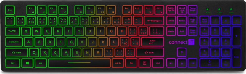 Klávesnice Connect IT Rainbow Office CKB-4040 / CZ/SK / černá Varianta: ivi1