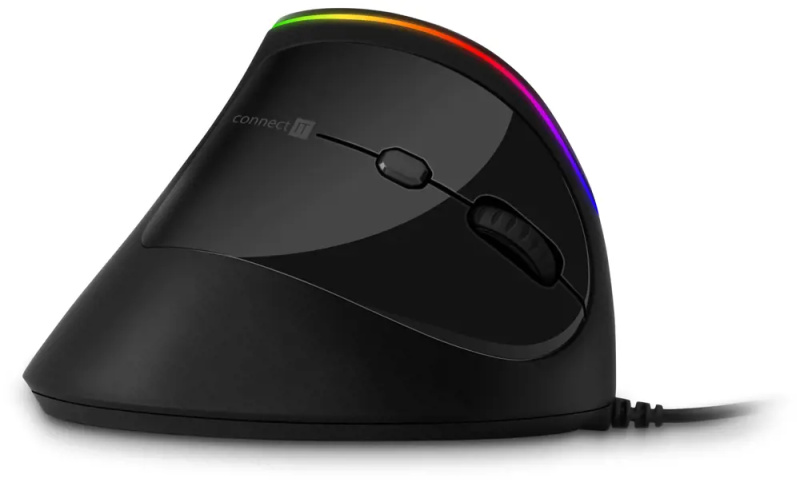 CONNECT IT GAME FOR HEALTH ergonomická vertikální myš, drátová, ČERNÁ Černá