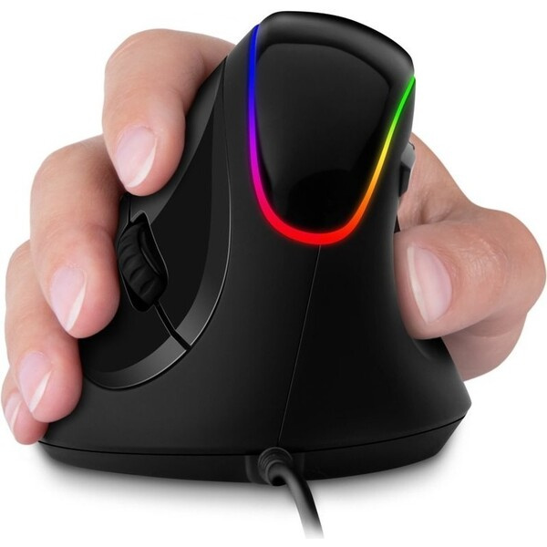 CONNECT IT GAME FOR HEALTH ergonomická vertikální myš, drátová, ČERNÁ Černá
