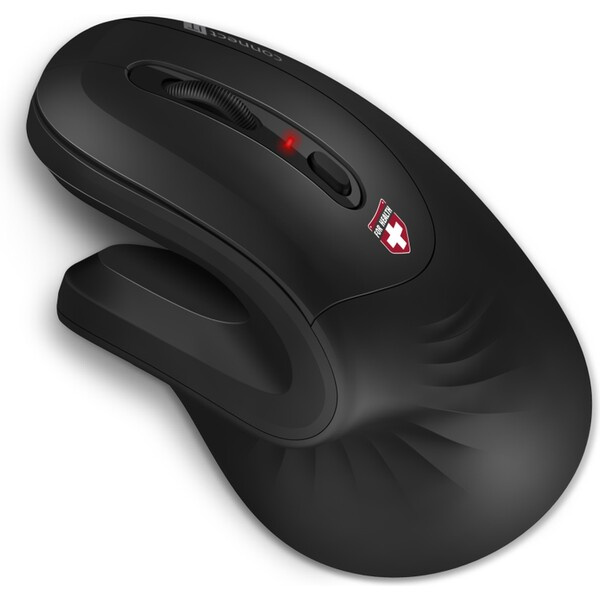 CONNECT IT FOR HEALTH ergonomická vertikální myš, (+ 1x AA baterie zdarma), bezdrátová, ČERNÁ Černá