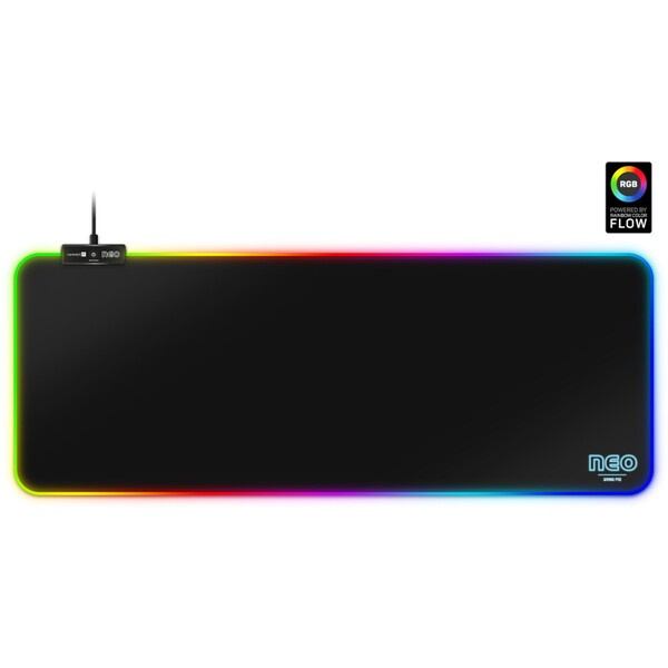 CONNECT IT NEO RGB podsvícená podložka pod myš a klávesnici, vel. L (800 × 300 mm) Černá