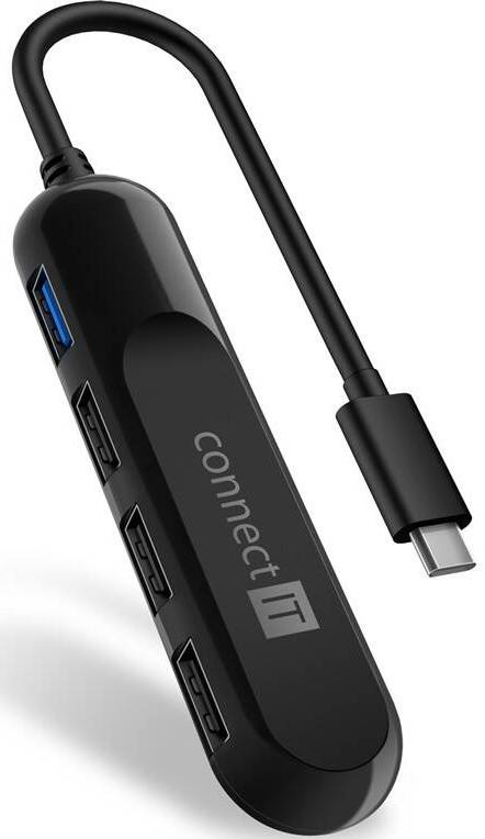 CONNECT IT USB-C hub USB 3.0 4 porty CHU-5000-BK Černá