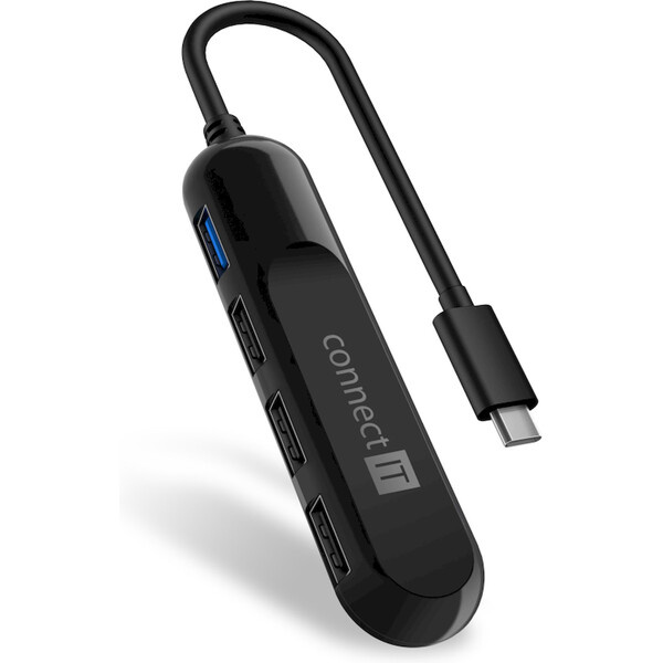 CONNECT IT USB-C hub USB 3.0 4 porty CHU-5000-BK Černá