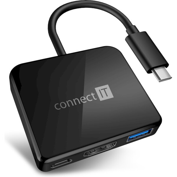 CONNECT IT USB-C hub 3v1 CHU-7050-BK Černá