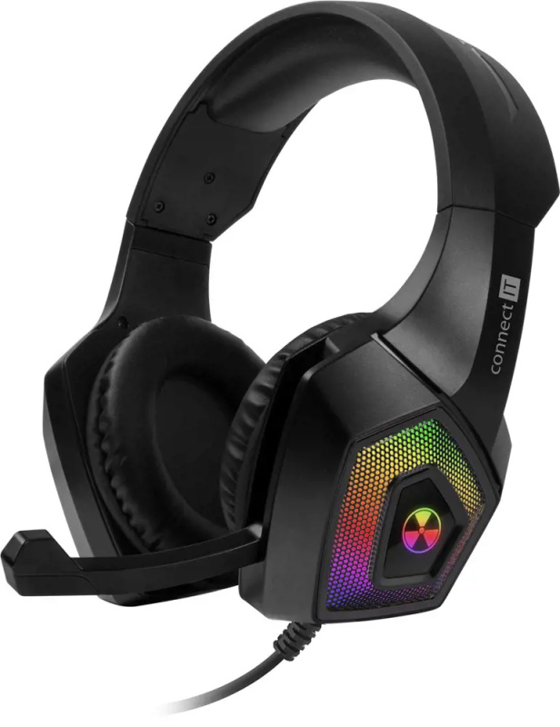 CONNECT IT BATTLE RGB Ed. 3 herní sluchátka s mikrofonem, ČERNÁ Černá