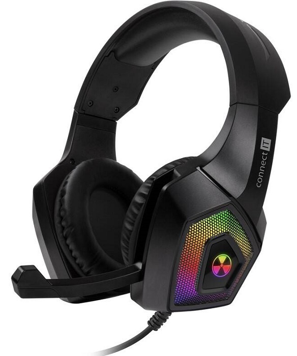 CONNECT IT BATTLE RGB Ed. 3 herní sluchátka s mikrofonem, ČERNÁ Černá