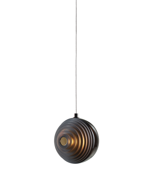 Bomma Luxusní závěsné svítidlo Dark & Bright Star large, ø 15 cm Povrch Montury: Antracit, Barva skla: Dark, Baldachýn: Ne