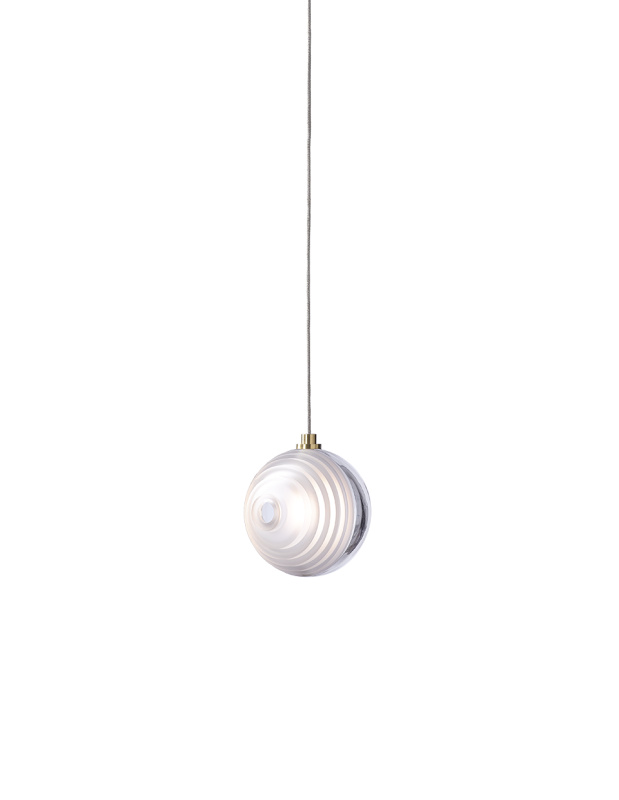 Bomma Luxusní závěsné svítidlo Dark & Bright Star small, ø 10 cm Povrch Montury: Antracit, Barva skla: Bright, Baldachýn: Ano