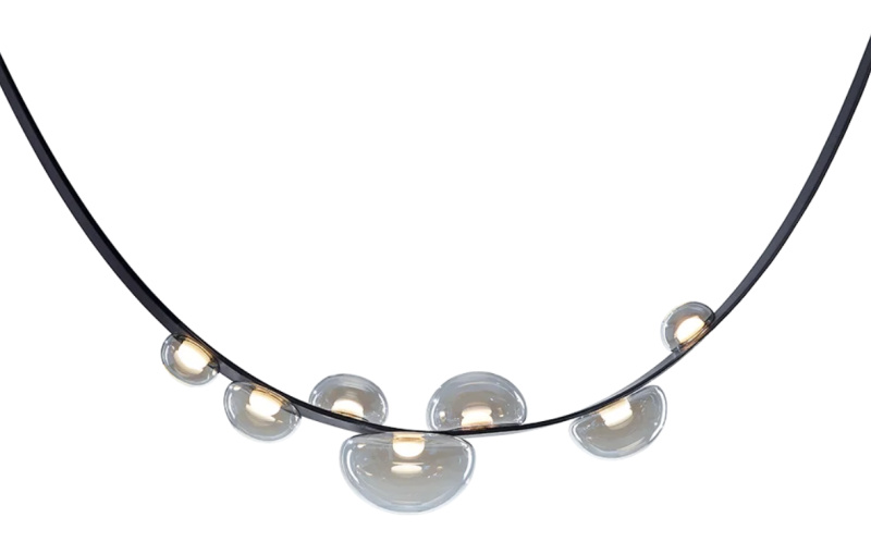 Luxusní závěsné svítidlo Bomma Dew drops Stmívání, řízení: TRIAC, Barva baldachýnu: Zlatá, Popruh: Kůže