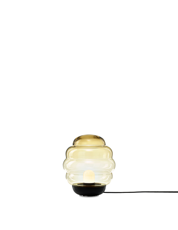 Bomma Luxusní stojací lampa Blimp small, ø 30 cm Stmívání, řízení: Casambi, Barva skla: Amber