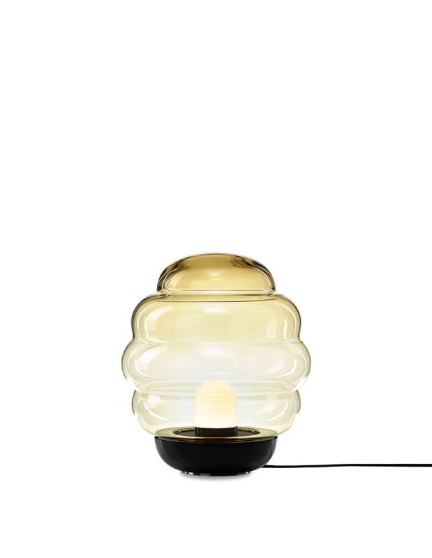 Bomma Luxusní stojací lampa Blimp medium, ø 45 cm Stmívání, řízení: Casambi, Barva skla: Amber