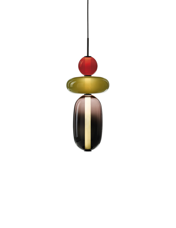Bomma Luxusní LED závěsné svítidlo Pebbles Small s baldachýnem Stmívání a řízení: DALI, Konfigurace: Konfigurace 2