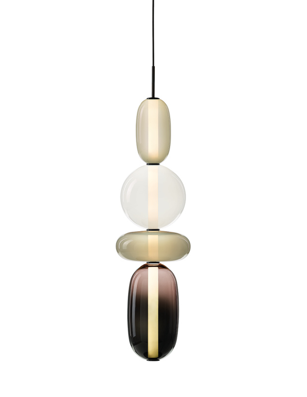 Bomma Luxusní LED závěsné svítidlo Pebbles Large s baldachýnem Stmívání a řízení: TRIAC, Konfigurace: Konfigurace 4