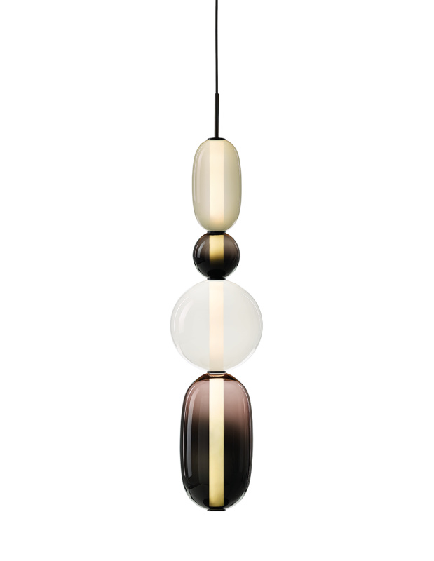 Bomma Luxusní LED závěsné svítidlo Pebbles Large s baldachýnem Stmívání a řízení: DALI, Konfigurace: Konfigurace 6