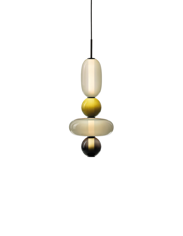 Bomma Luxusní LED závěsné svítidlo Pebbles Small s baldachýnem Stmívání a řízení: DALI, Konfigurace: Konfigurace 10
