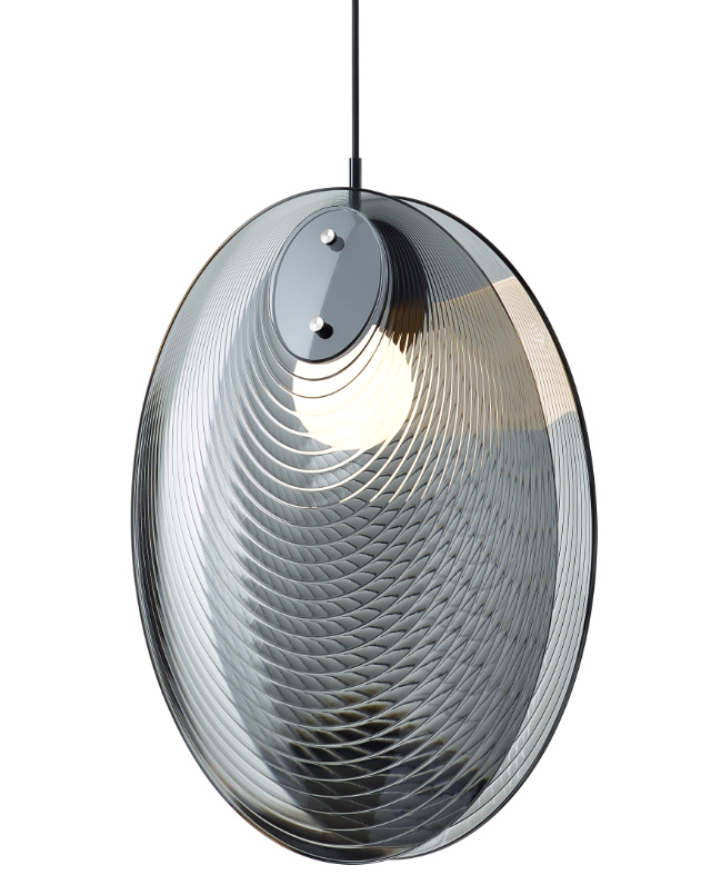 Bomma Luxusní LED závěsné svítidlo Ama closed bez baldachýnu Barva skla: Kouřová