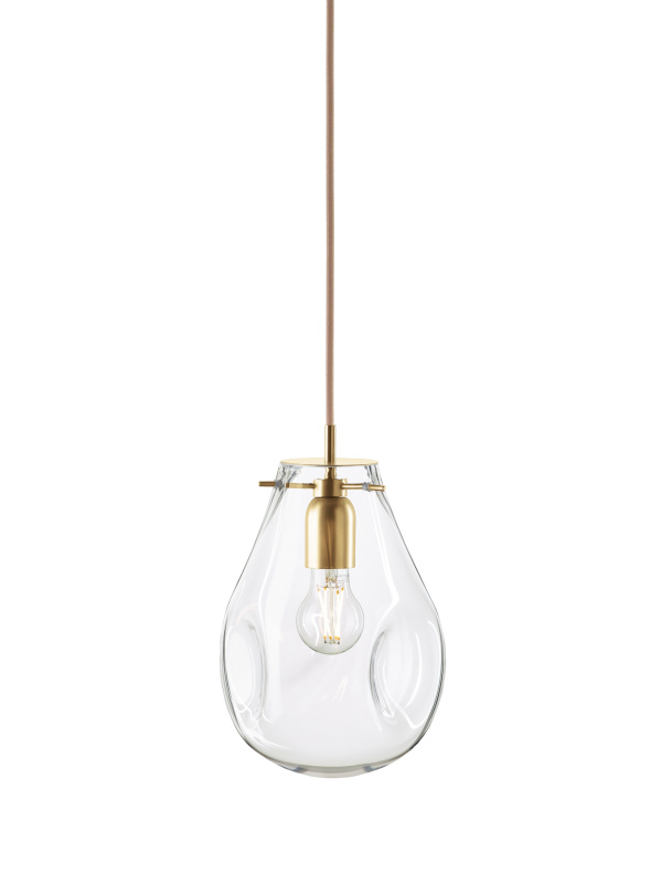Bomma Luxusní závěsné svítidlo Soap small Barva: Transparentní, Montura: s monturou, Barva komponentu: Kartáčovaná zlatá