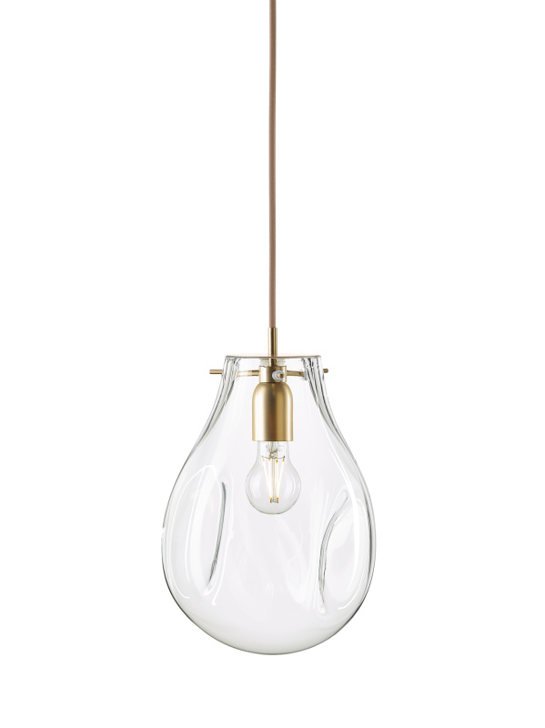 Bomma Luxusní závěsné svítidlo Soap large Barva: Transparentní, Montura: s monturou, Barva komponentu: Kartáčovaná zlatá