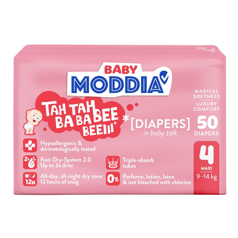 Moddia BABY Jednorázové plenky 4 Maxi (9–14 kg)
