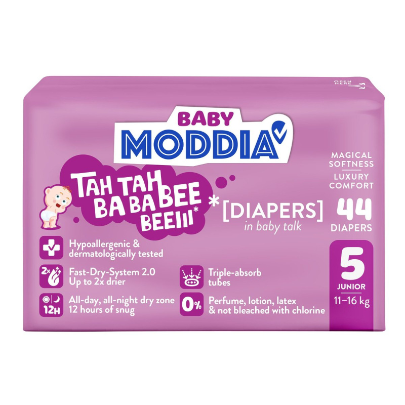 Moddia BABY Jednorázové plenky 5 Junior (11–16 kg)