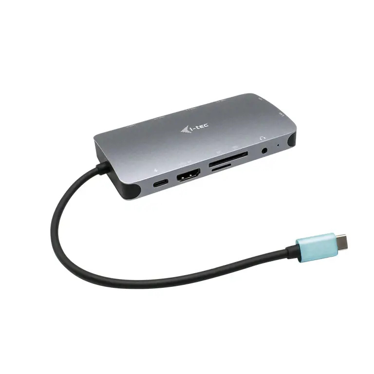 i-Tec USB-C Metal Nano Dock HDMI/VGA with LAN + Power Delivery 100 W C31NANODOCKVGAPD Šedá