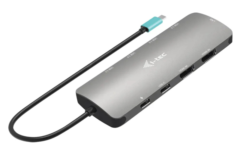 i-tec USB-C Metal Nano 2x HDMI dokovací stanice s Power Delivery 100W Šedá