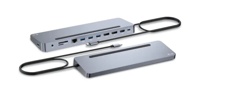 i-tec USB-C Metal Ergonomic 4K 3x Display dokovací stanice s Power Delivery 100W Šedá