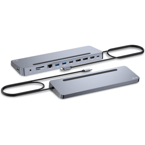 i-tec USB-C Metal Ergonomic 4K 3x Display dokovací stanice s PD 100W + i-tec nabíječka 100W Šedá