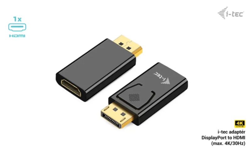 i-tec pasivní DisplayPort na HDMI adaptér 4K/30 Hz DP2HDMI4K30HZ Černá