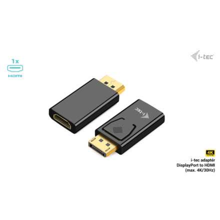 i-tec pasivní DisplayPort na HDMI adaptér 4K/30 Hz DP2HDMI4K30HZ Černá