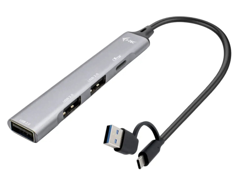 i-tec USB-A/USB-C Hub 4v1 stříbrný Stříbrná