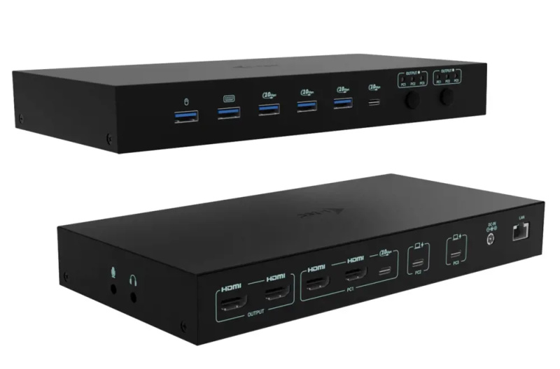 i-tec USB-C KVM Dual Display dokovací stanice Černá