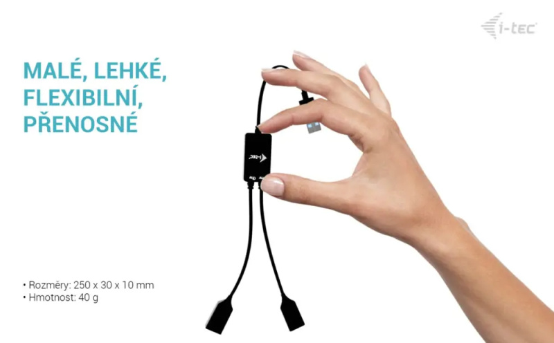 i-tec USB-A Hub 2v1 černý Černá